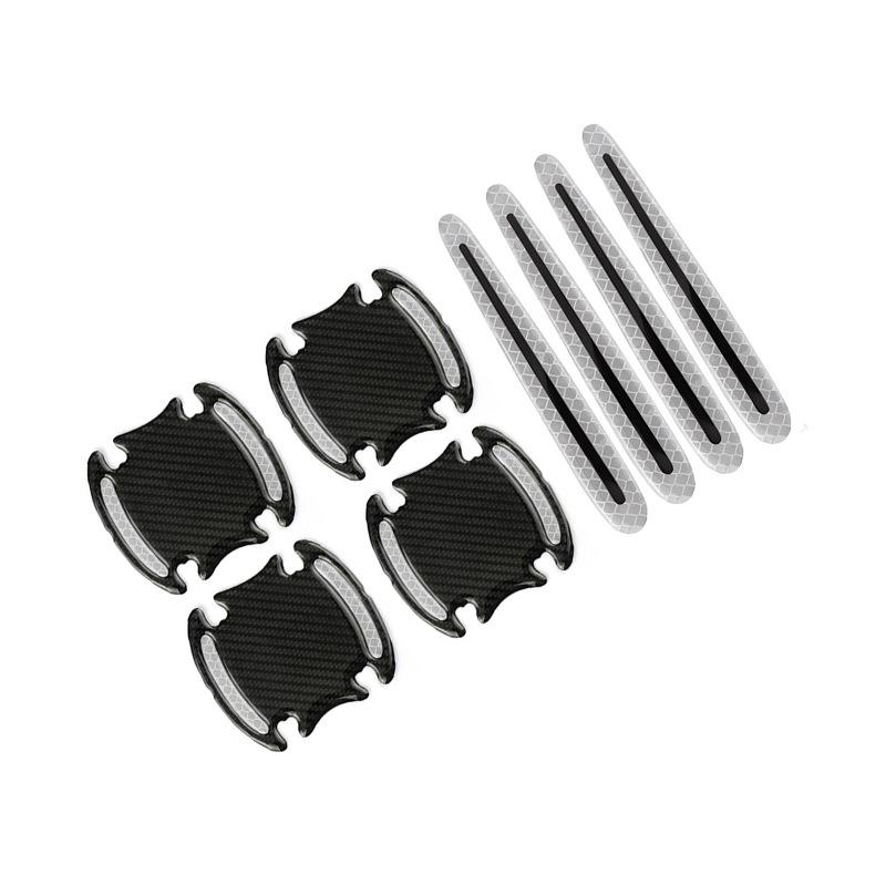 Reflective Carbon Fiber Anti-Collision Car Stickers for Handles, Door Bowl, and Mirrors