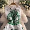 Summer Vintage Designer Print Blue White Porcelain Runway Dress Women Fashion Sleeveless Tank Midi Party Dresses