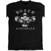 Men'S Motorcycle Boxer Aircooled Engine Graphic T-Shirt | Black with White Motorcycle Design, 100%, Casual Streetwear, Short Sleeve, Round Neck,