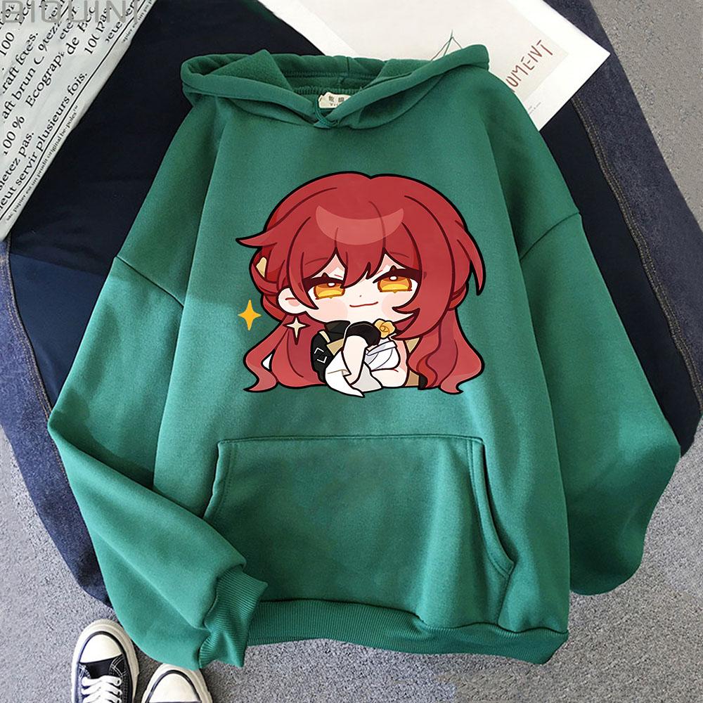 Honkai Star Rail Himeko Cartoon Graphic Hoodies Women Men Streetwear Harajuku Hooded Long Sleeve Sweatshirts Outfits Y2k Clothes