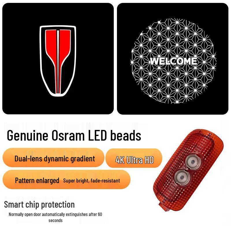 Dynamic Welcome Light for 2023-2025 Hongqi H5/H6/H7 Car Door Projection Interior Decoration