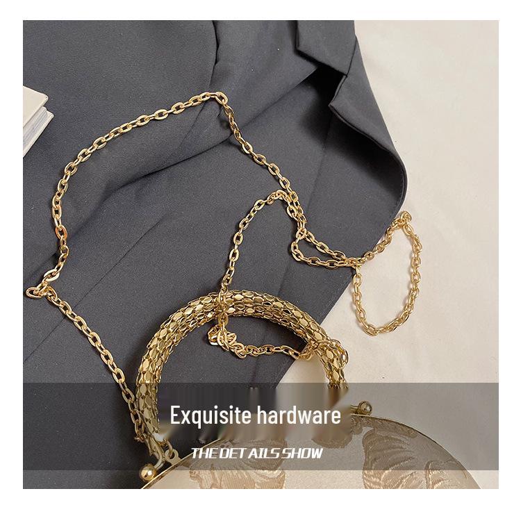 2025 New Heart-Shaped Embroidered Chain Evening Bag - Mini Crossbody & Versatile Cheongsam Handbag for Women