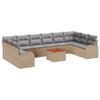 Garden Sofa Set 11 Pcs Beige and Light Grey Poly Rattan