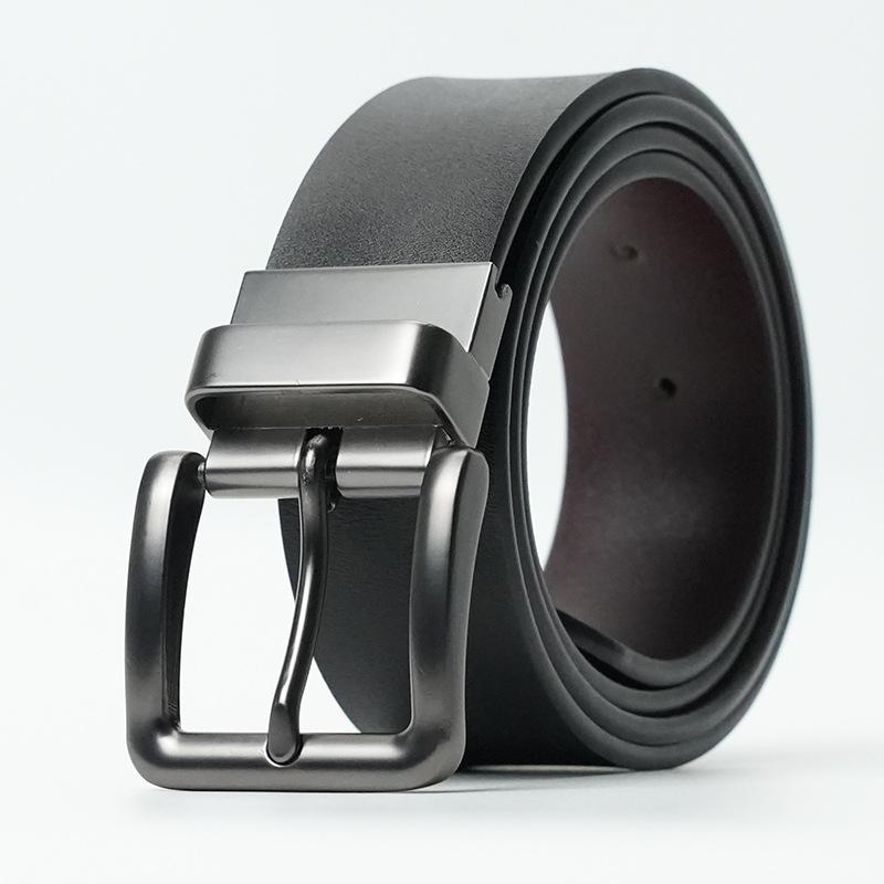 Новый мужской ремень с вращающейся пряжкой-булавкой Стильный и простой кожаный ремень для джинсов Мужской деловой повседневный ремень из коровьей кожи Мужской 110cm