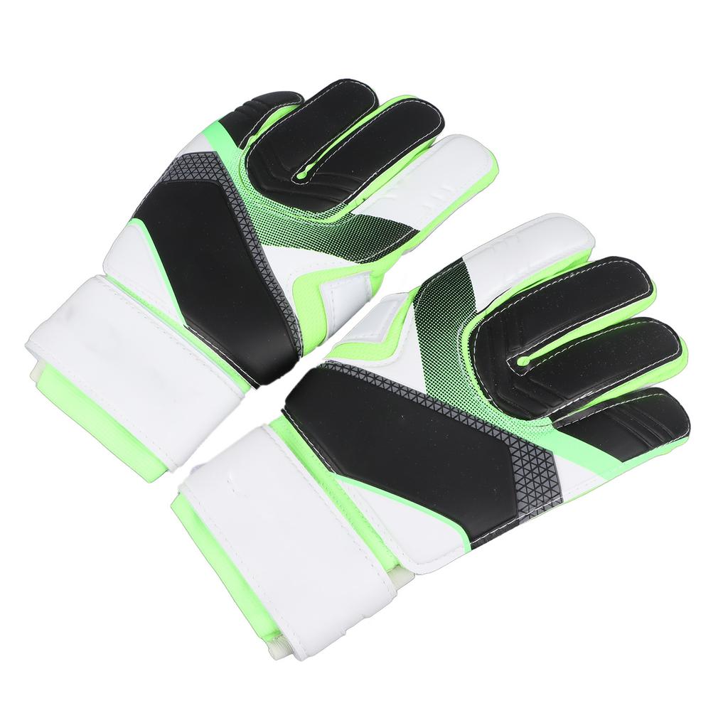 Soccer Goalkeeper Gloves Thickened Latex Goalkeeper Training Gloves Fluorescent Green Gloves for Adult Number 9