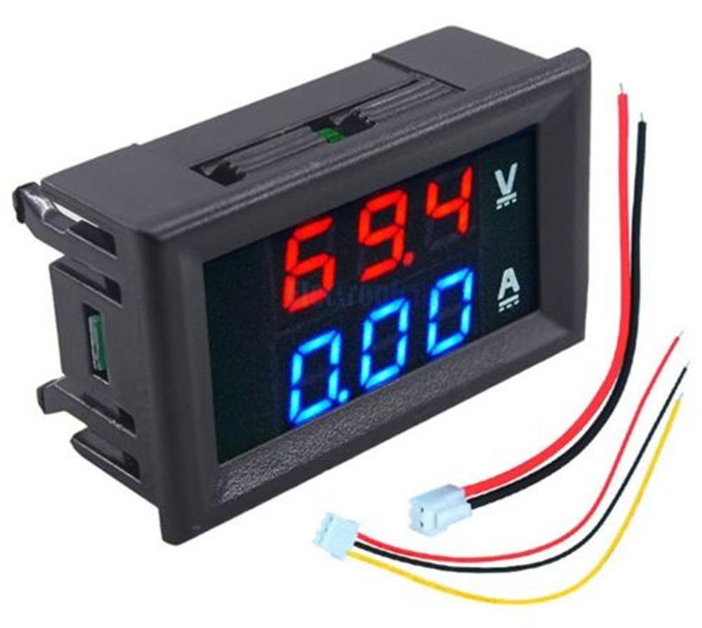 DC 0-100V 0-200V 10A Dual LED Digital Voltmeter Ammeter Car Motocycle Voltage Current Meter Volt Detector Tester Monitor Panel