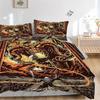 3pcs Dragon Vs Wizard Comforter Set with One Quilt Cover and Two Pillowcases (No Core) - Anime Cartoon Design, Polyester Fabric, Perfect for Bedroom a