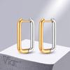 Vnox Chic Hoop Earrings for Women,Gold and Silver Color Non Tarnish Waterproof Stainless Steel Square Geometric Earrings Gifts