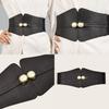 Simulation Fashion Gemstone Decoration Women Black Elastic Belt For Daily Use