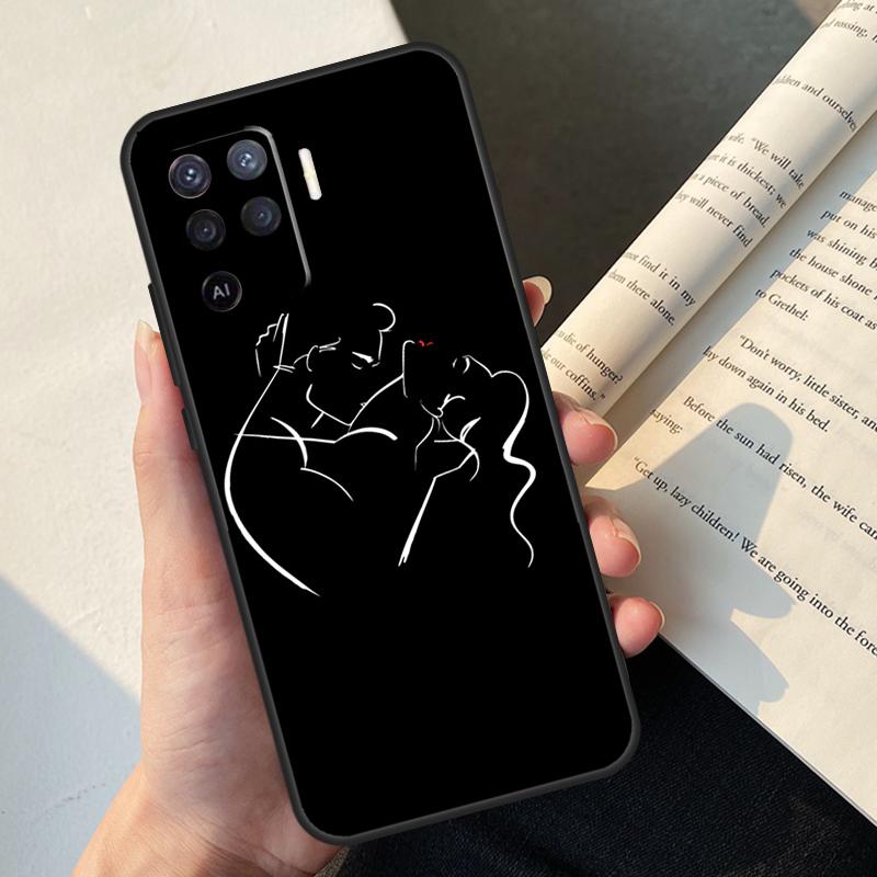 Sexy Line Minimalist Style Case For Oppo A74 A57 A17 A77 A18 A38 A58 A78 A98 A54 A94 A80 A60 A40 A96 A76 A16 A15 A5 Pro