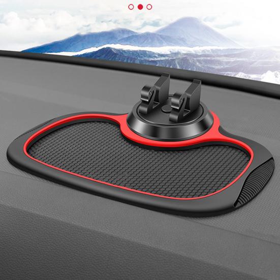 Car Anti-Slip Storage Mat Phone Holder Dashboard Organizer Washable Heat-Resistant Free Rotation Auto Phone Holder with Parking Number