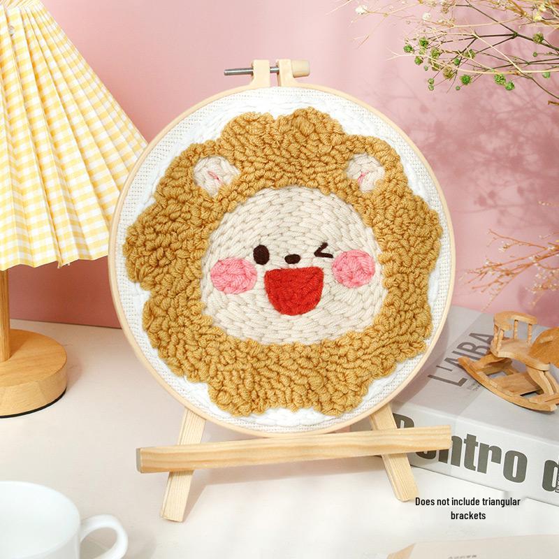 DIY Russian Punch Needle Kit: Handmade Beginner Cartoon Wool Painting