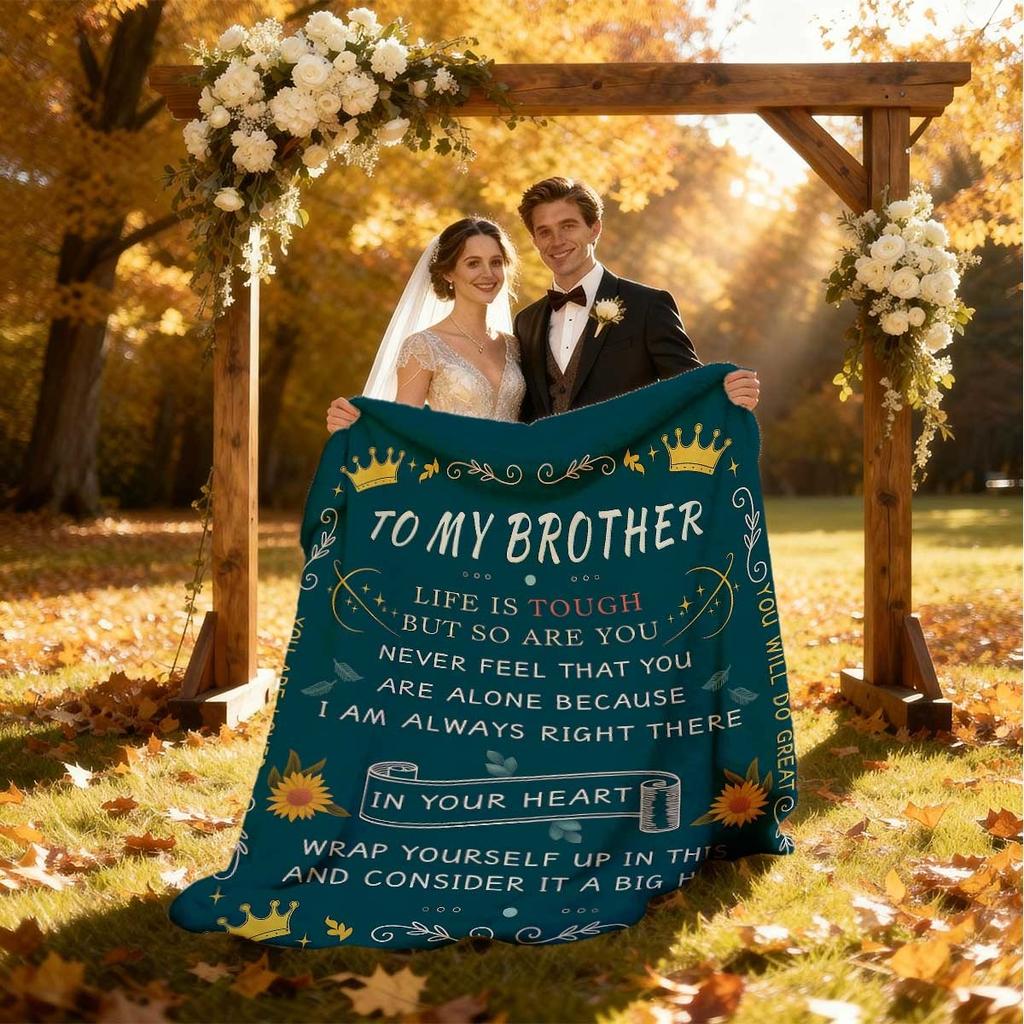 Brother Gift Blanket from Sister, Birthday Present for Home Room Decoration, Soft Flannel Cozy Throw