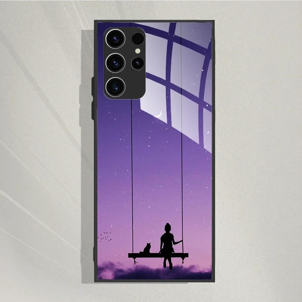 For Samsung Galaxy S25 Ultra Case Tempered Glass Case Cool Painted Phone Cases For Samsung S25 Ultra Cover S25ultra 5G Fundas