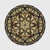 Bohemia Mandala Bedruckter Runder Teppich für Schlafzimmer Wohnzimmer Campingmatten Flanell Anti-Rutsch-Teppich Yogamatte Hausbereich Dekorationsmatte