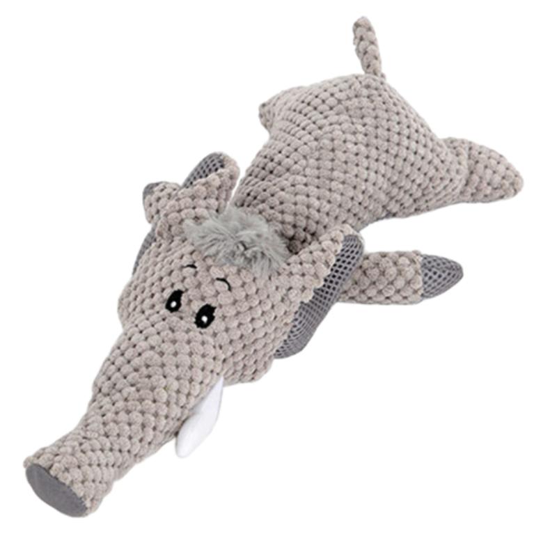 Cute Plush Dog Squeaky Toy Soft Corduroy Pet Chew Toy for Puppy Interactive Teething