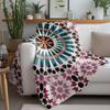 Geometric Mosaic Pattern Flannel printed blanket suitable for all seasons suitable for living room office sofa and travel