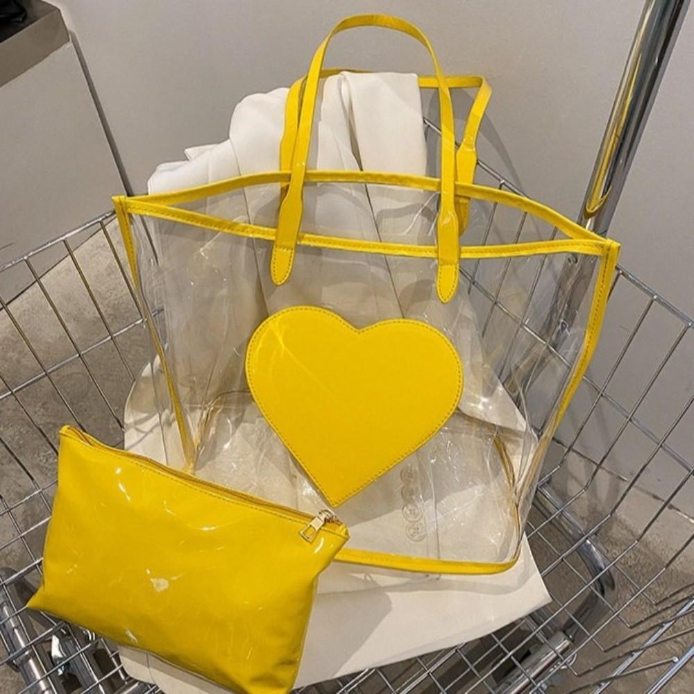 Vielseitige durchsichtige Handtaschen Wasserdichte Strandtasche Jelly-Farbe Umhängetasche College-Student