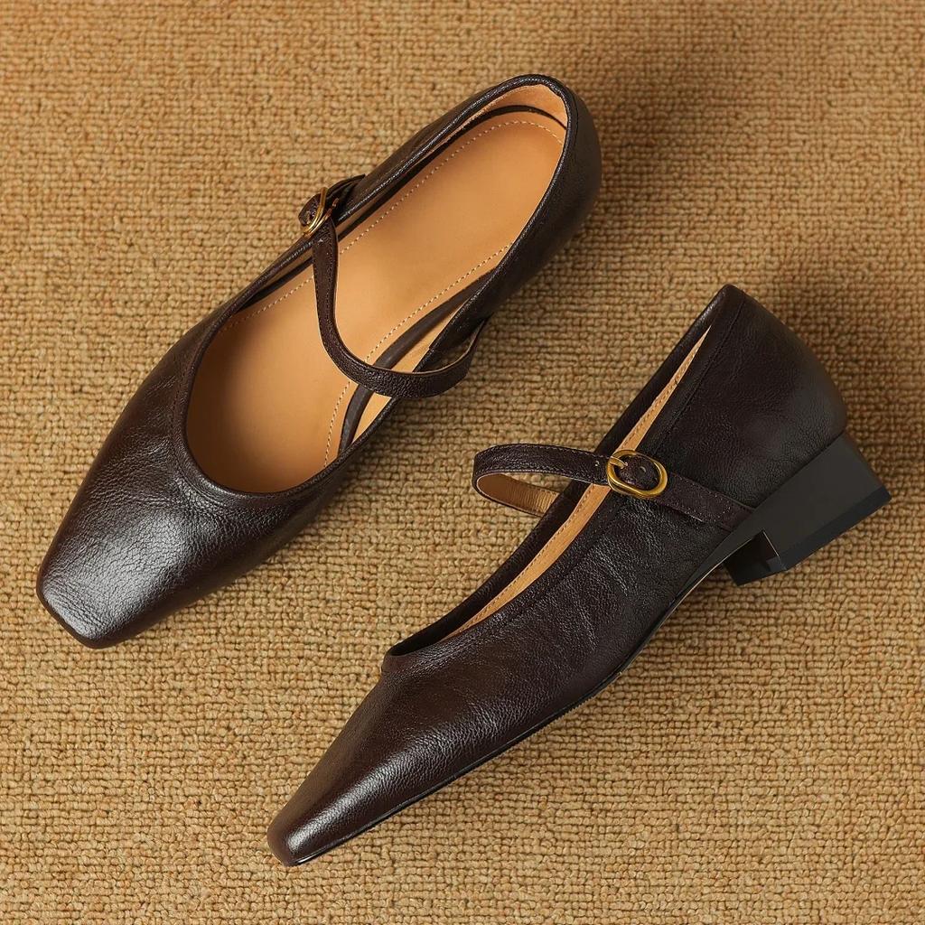 Women's Slip-on  Flats Square Toe Elegant Ladies Slim Daily Shoes for Woman 2025 Autumn