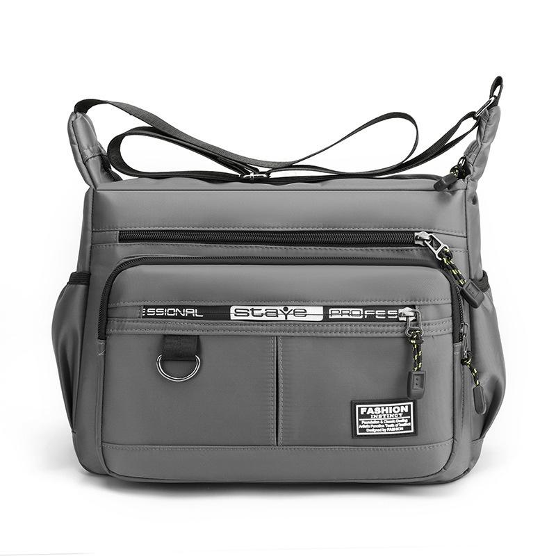 

1pcs Business Travel Oxford Cloth Large Capacity Shoulder Bag, Wear-Resistant Waterproof Multi-Compartment Sling Bag сірий колір