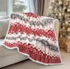 Red Snowflake Christmas Flannel Blanket - Soft and Cozy for Bed, Car, or Sofa, Perfect Holiday Gift.