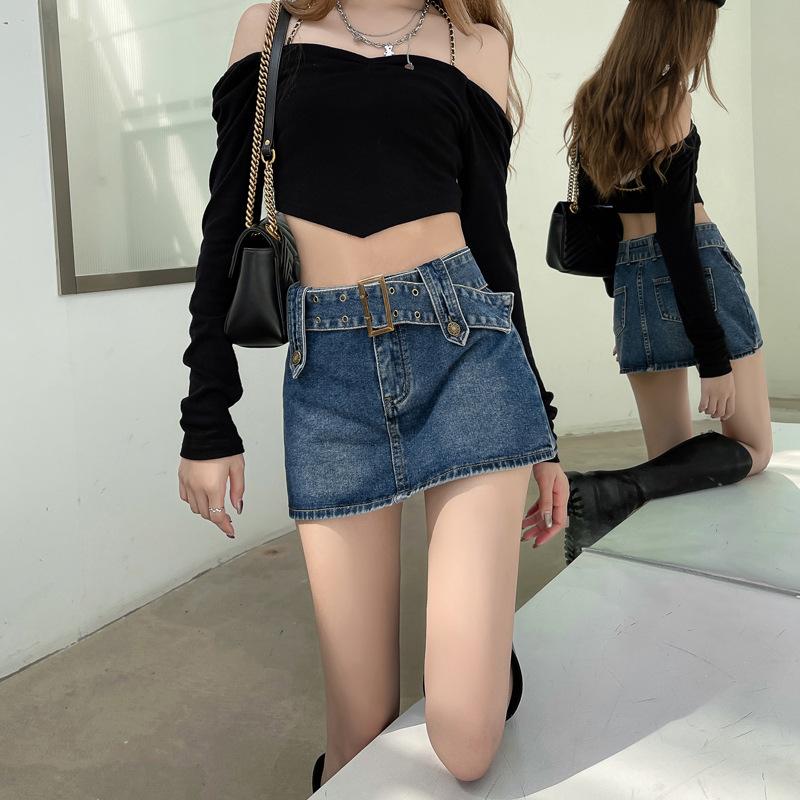Classic Versatile Youthful Wearable and Durable Short Skirt Sexy Thin Package Hip A-line Bustier Retro Skirt Ladies Summer Fashion Denim Short Skirt