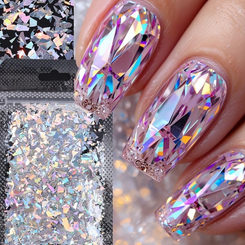 Bagged 3D Irregular Laser Glitter Nail Accessories Patch Decorations Nail Products