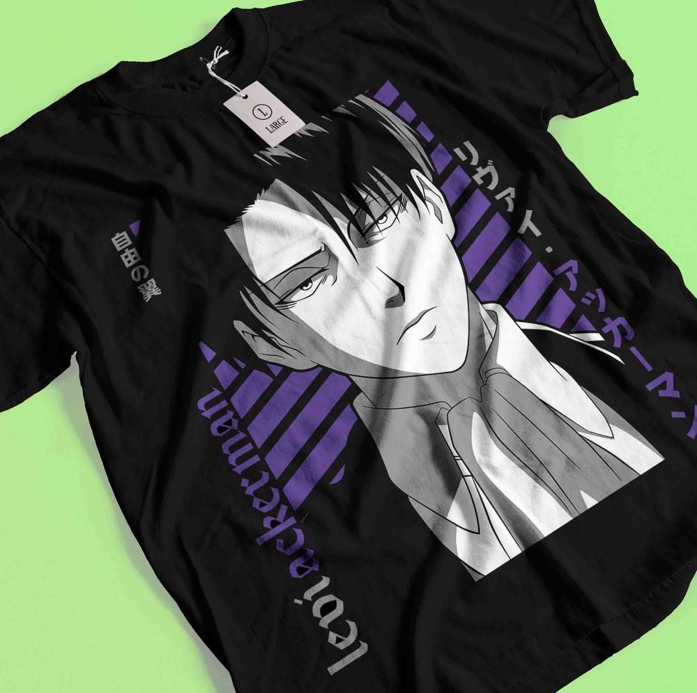 

Футболка Атака Титанов Эрен Микаса Футболка Леви Футболка AOT Эрвин Ханге Армин Футболка M