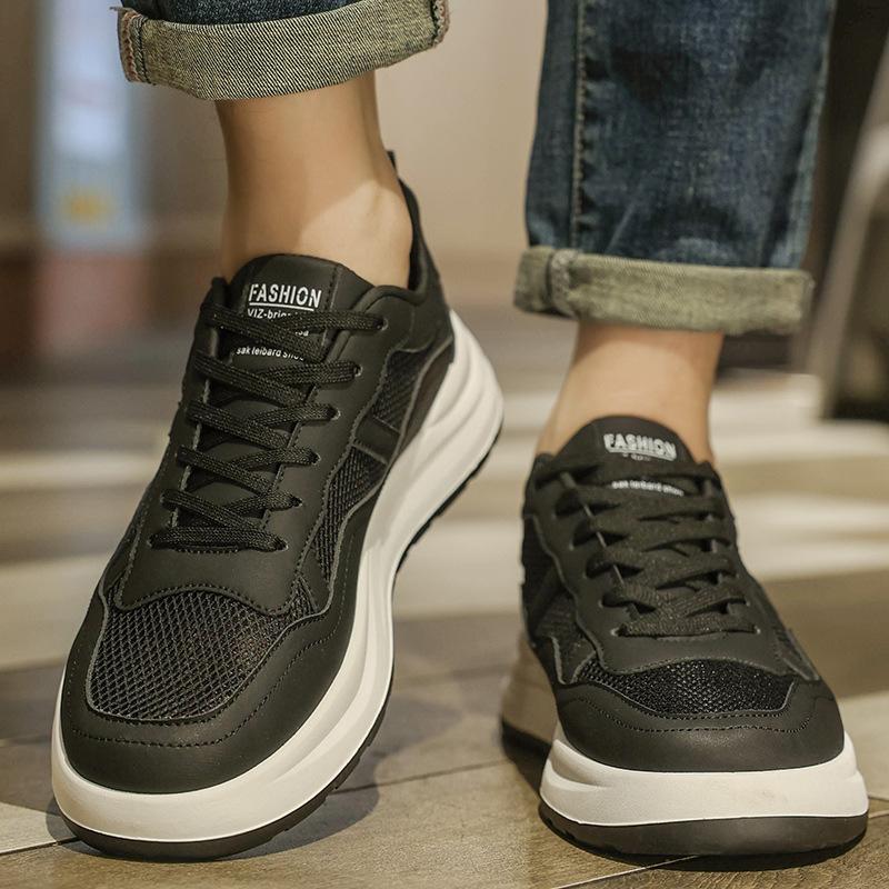 Summer breathable mesh white shoes men's trendy brand versatile Hong Kong style high-end board shoes youth casual sports shoes