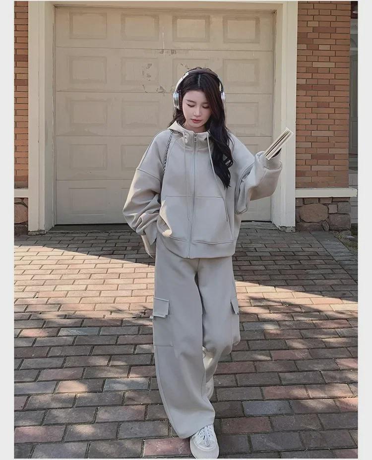 Plus Size Spring/Autumn Slimming Sweater & Jogger Set for Women