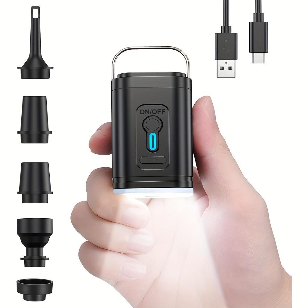 

Мини-воздушный насос для надувных изделий, портативный, электрический, тип C, перезаряжаемый, быстро надувает и спускает воду для поплавков в бассейне, надувных матрасов, вакуумных мешков для хранения чёрный