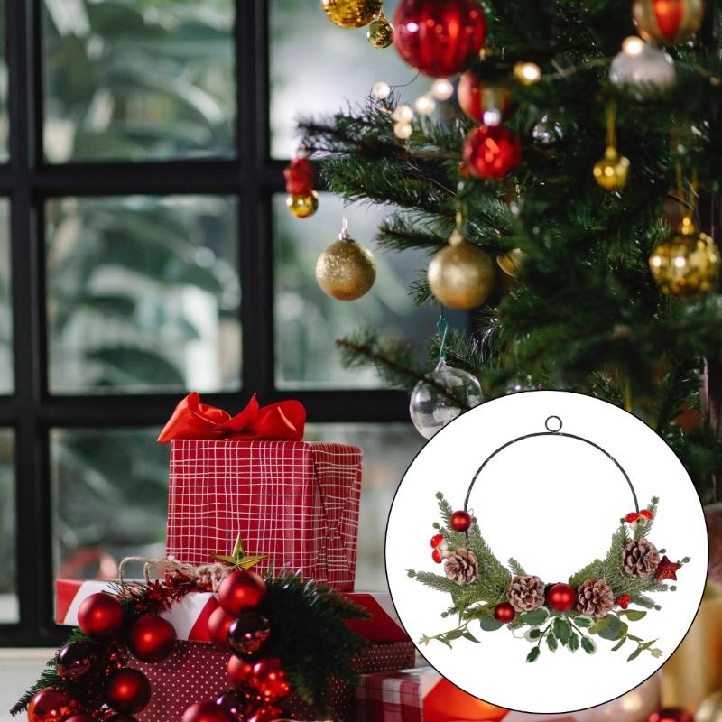 Elegant Christmas Wreath Hanging Decoration for Home Offices, Easy Installation,Illuminated Wreath Christmas Accessories