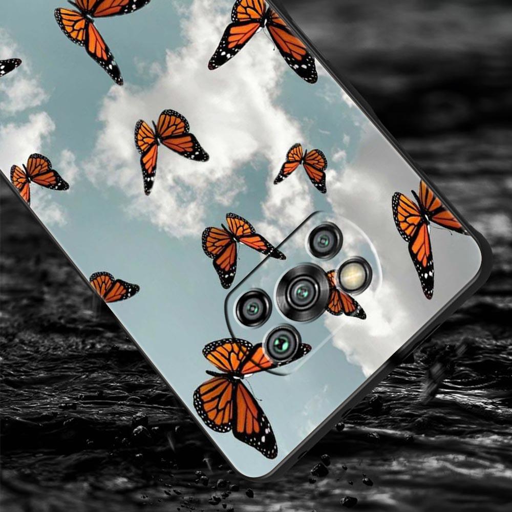 butterfly Phone Case For Xiaomi Mi Poco X3 NFC M3 F4 F3 M4 X4 Pro 5G Note 10 12 Lite 11 11T 10T 11X 13 12T Pro 9T Soft Cover