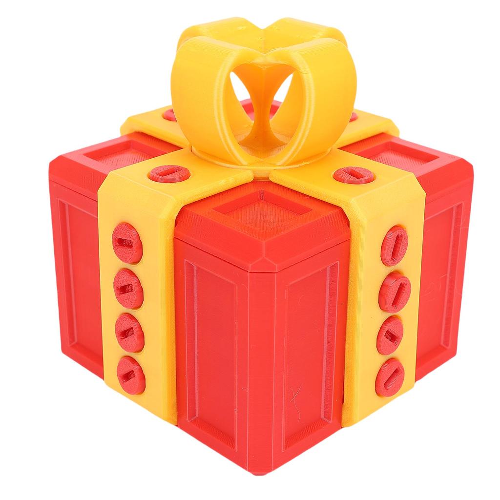 Annoying Present Box with Screws Prank Screw Box Funny 3D Printed Present Box for Xmas Birthday Holiday 3.9 X 3.9in Red