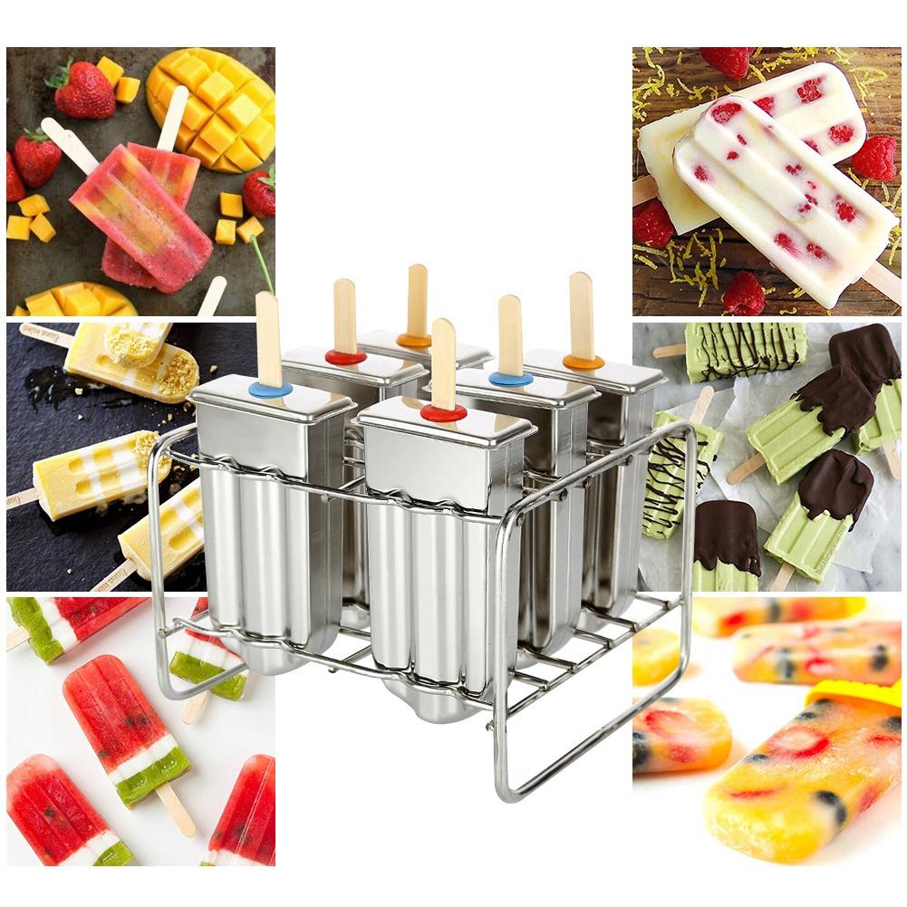 Ice Lolly Mold Stainless Steel Popsicle Mold Ice Cream Mould with Stainless Steel Stick Holder