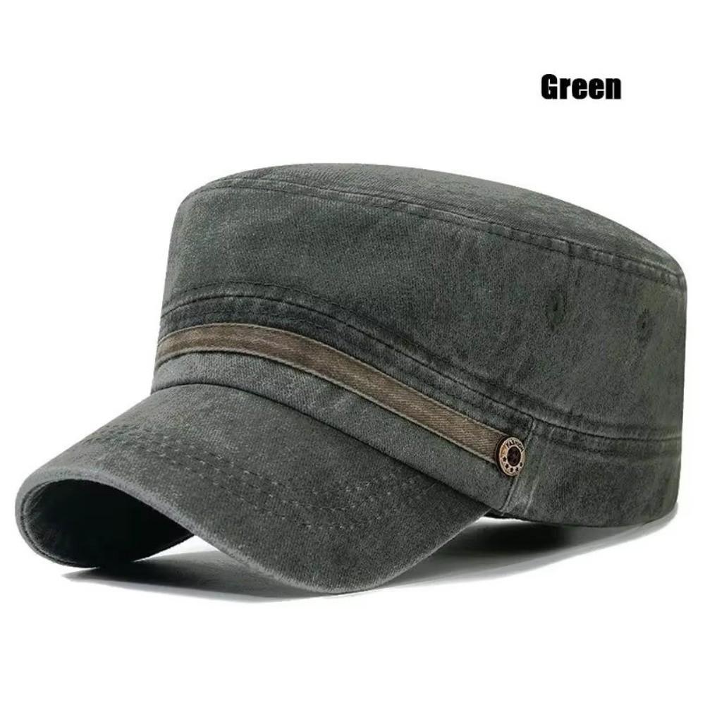 Adjustable Big Head Flat Hat Washed Cotton Middle-aged Dad Hat Retro Sun Hat Men Women