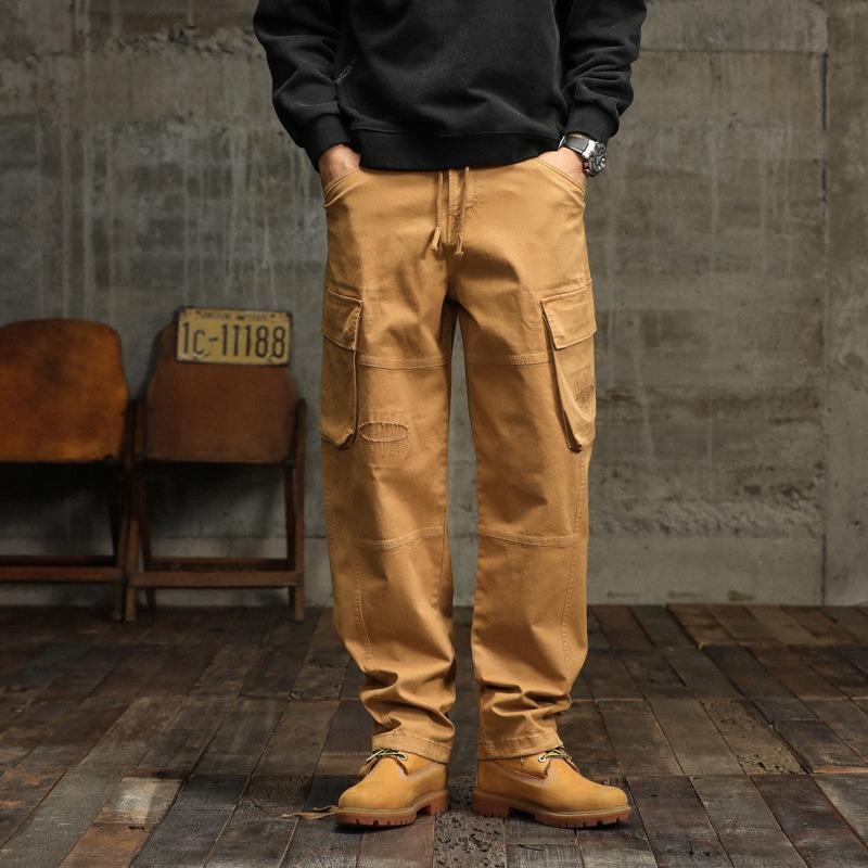 Men's Thickened Overalls Loose Straight Casual Trousers Trendy Pants Men's High-end Sense Ruffian Handsome Men's Clothing