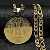Religious Hebrew Round Medal Pendant Necklace For Women Men Stainless Steel Gold Color Israel Judaica Faith Amulet Jewelry Gift