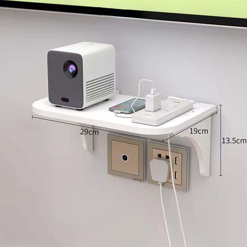 Półka na router do montażu ściennego Bez wiercenia Pływająca wisząca półka na dekoder TV Domowy uchwyt do przechowywania listwy zasilającej Routera Wi-Fi Drewno