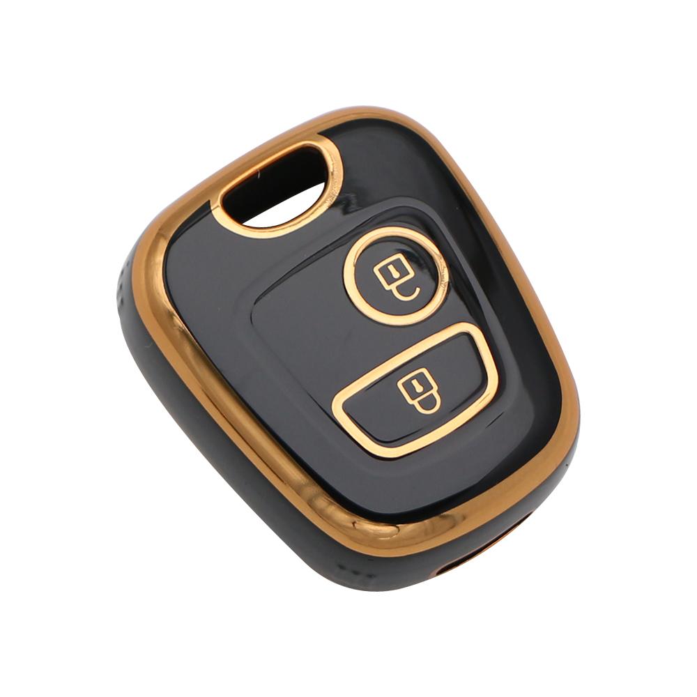 

Модный ТПУ Чехол для Смарт-Ключа Автомобиля Защищенный Брелок для Peugeot 107 206 207 307 2 buttons чёрный