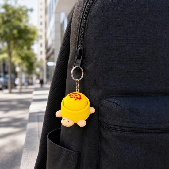 Keychain Pendant, Cartoon Turtle Design 3D Printed Food Keychain, Stress-Relief Buttons Finger-Clicking Keychain