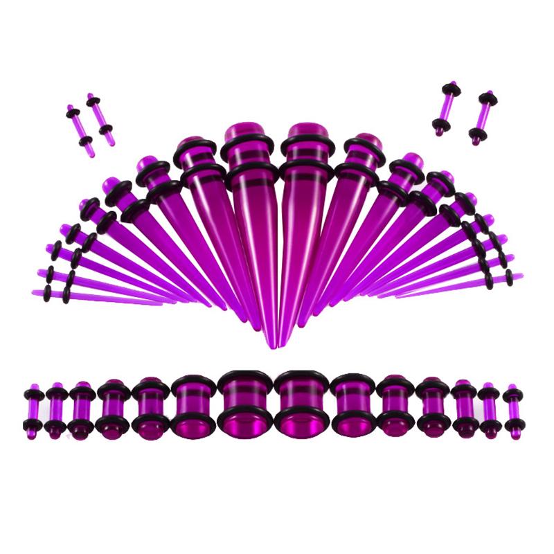 36Pcs Acrylic Ear Gauge Stretching Kit Tapers Flesh Tunnels Plug Body Piercing