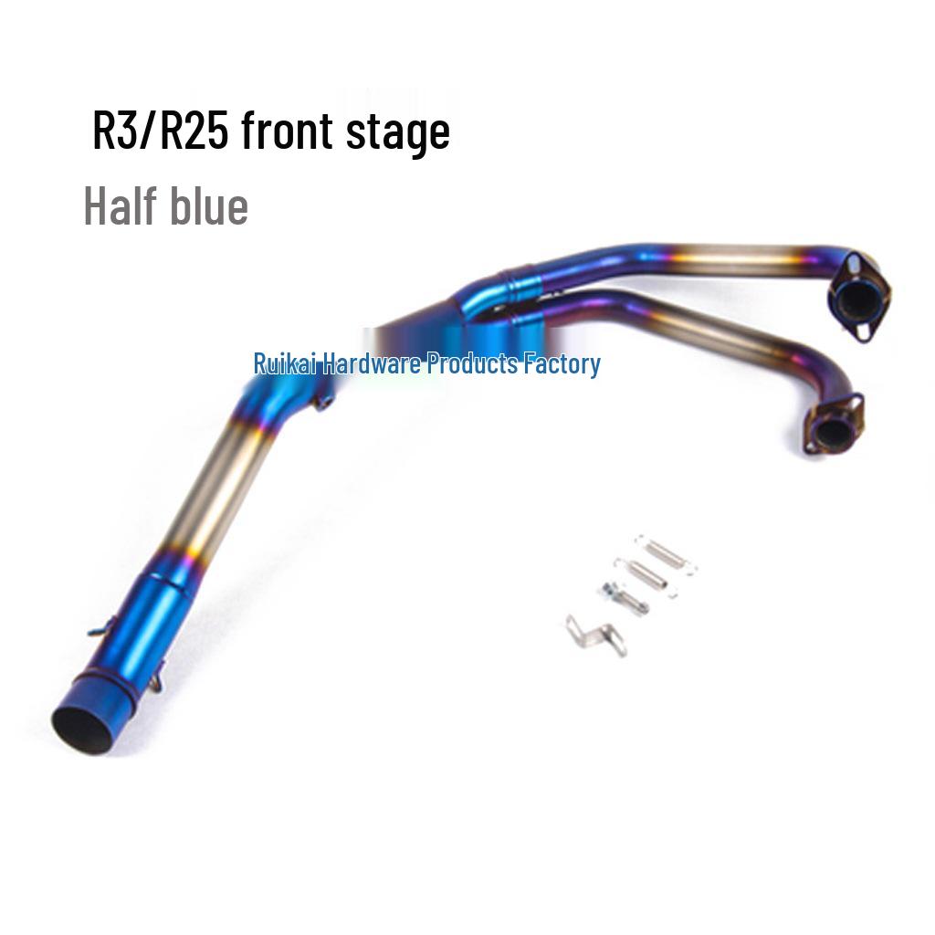 Compatible Exhaust Pipes for Stainless Steel & Titanium Alloy Front/Mid Sections - YZF-R3/R25/MT03