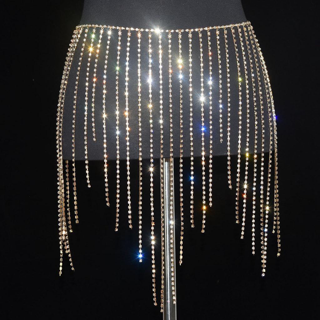 Body Chain Fashion Jewelry With Water Diamond Tassels For Elegant Performance And Gifts