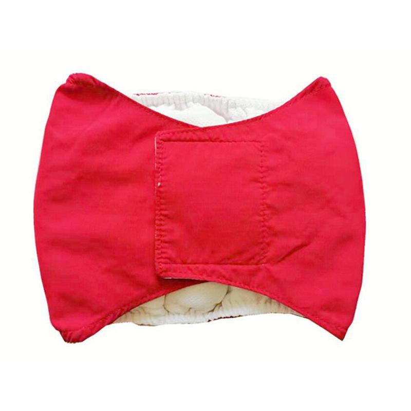 

Моющиеся подгузники для собак, впитывающие, регулируемые, для щенков, для больших собак, физиологические штаны для собак, многоразовые трусики-шорты для собак XS красный