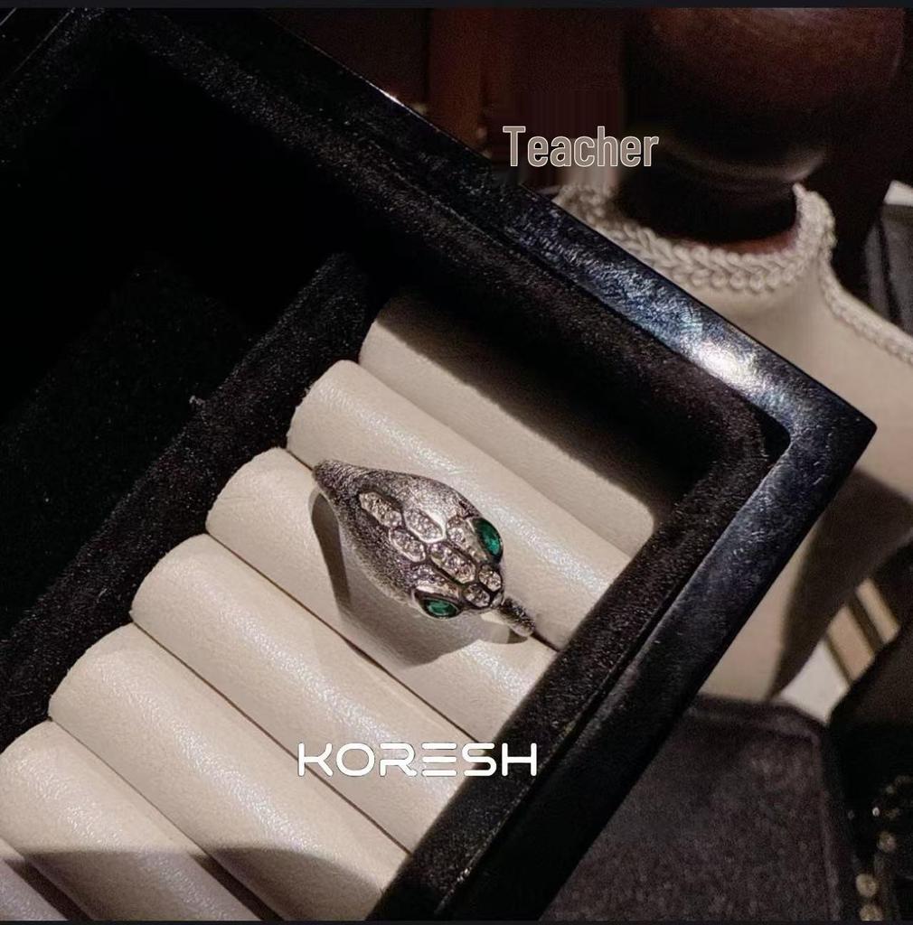 Atmosphere Flash Diamant Rosa Stern Ohrringe & Orange Diamant Rentier Ring