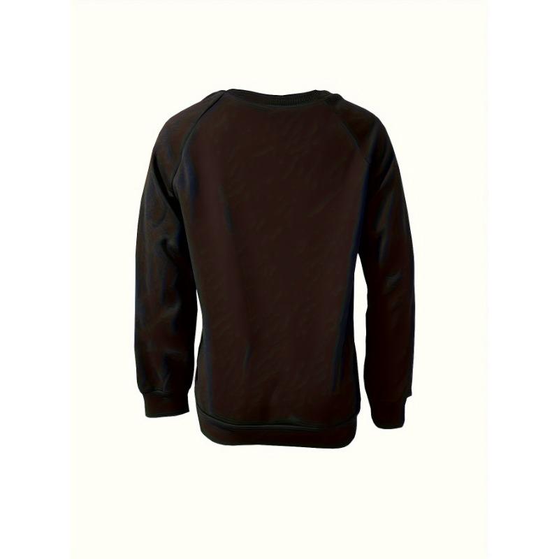 Lässiges Sweatshirt in Übergröße, langärmeliges Damen-Sweatshirt mit Plus-Slogan und Grafikdruck und Rundhalsausschnitt