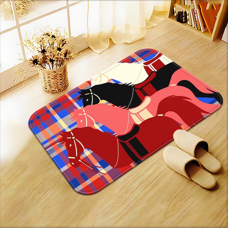 Bohemian Pony Print Rug Animal Pattern Non-Slip Carpet for Living Room Kids Bedroom Modern Home decorations Mat Baby Play Mat