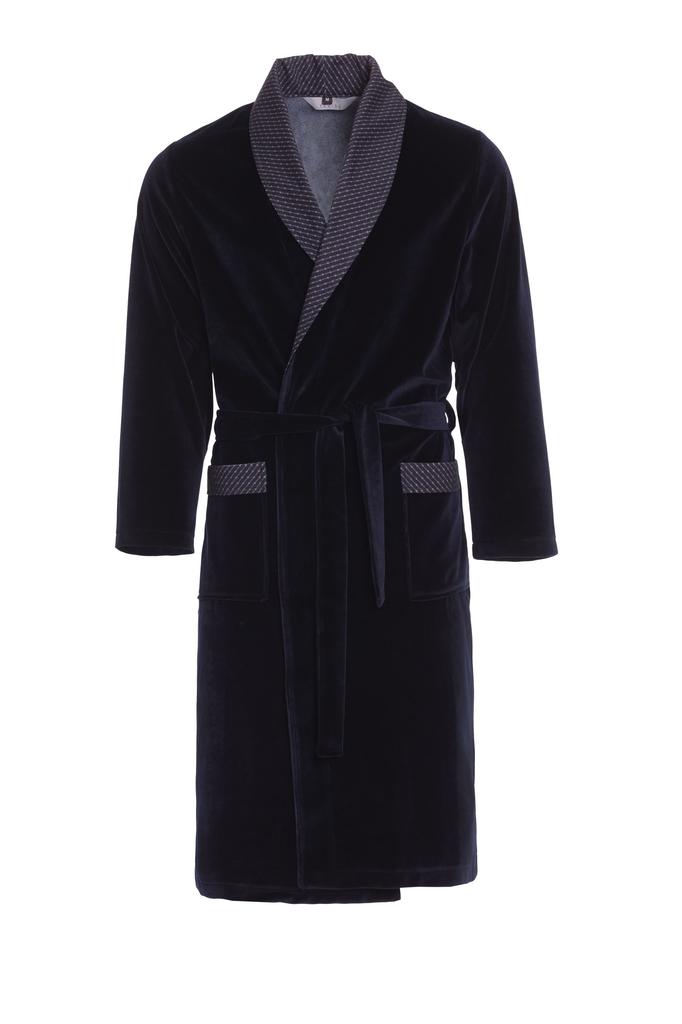 RE-103 Men's bathrobe • Color: navy blue c0 • Size: L