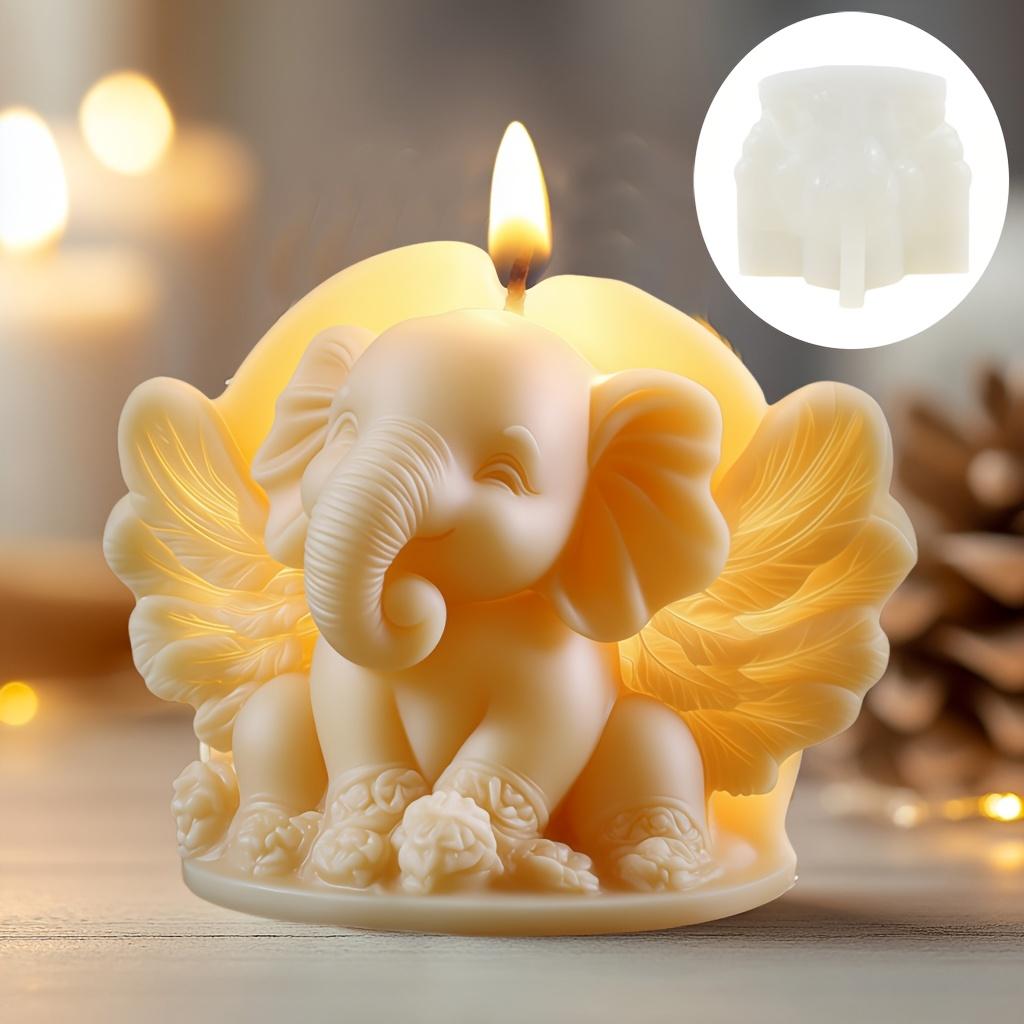 wings elephant candle silicone mold cute smile flying elephant resin mould wings elephant cement gypsum molds Christmas gift